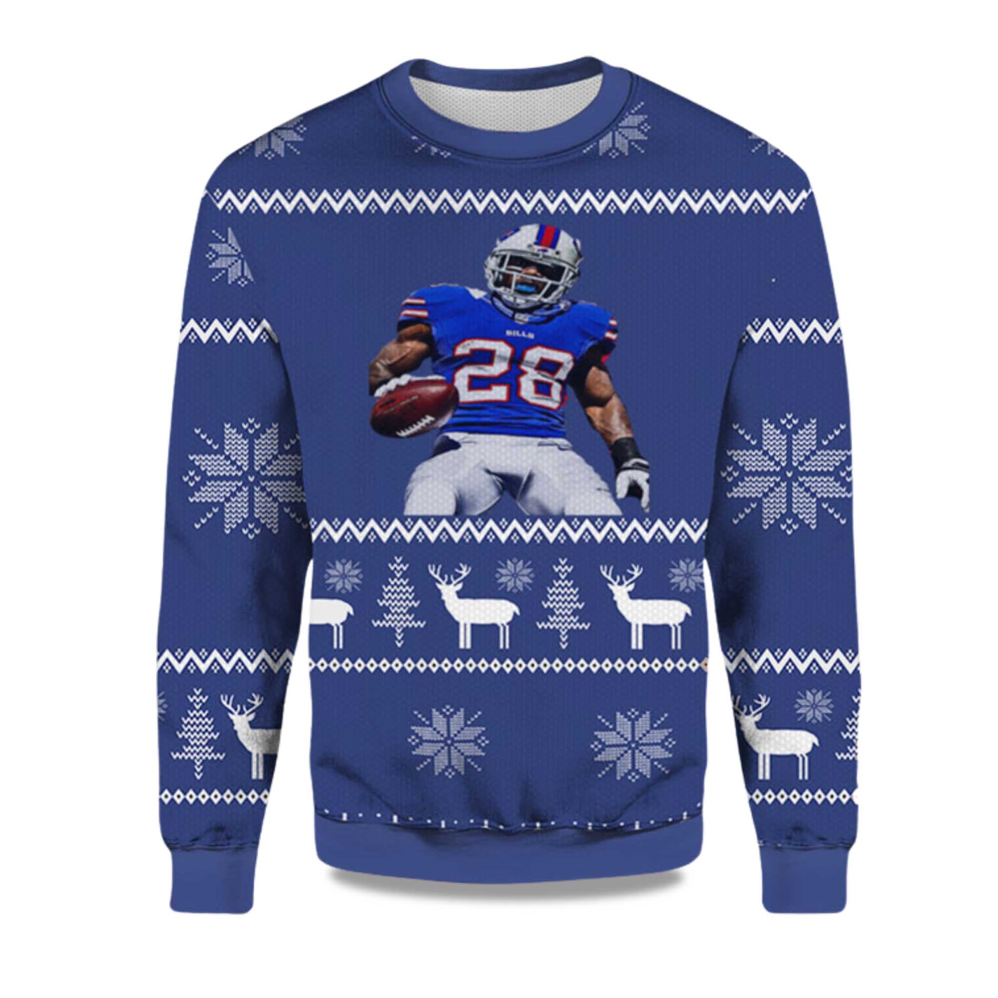 2025 Latavius Murray Bills Ugly Christmas Sweater