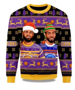2025 Lebron James And Kawhi Leonard Basketball Christmas Ugly Sweater