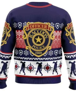 Alternative view of 2025 Leon Kennedy Bad Tidings Dead by Daylight Ugly Christmas Sweater