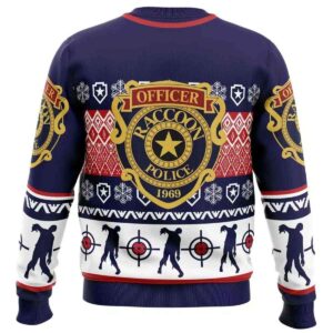 Alternative view of 2025 Leon Kennedy Bad Tidings Dead by Daylight Ugly Christmas Sweater