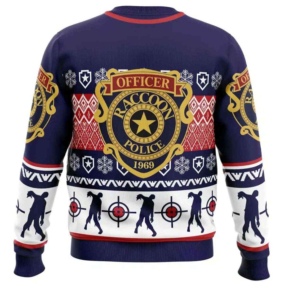 Alternative view of 2025 Leon Kennedy Bad Tidings Dead by Daylight Ugly Christmas Sweater