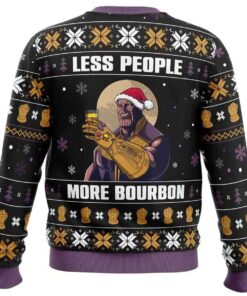 Alternative view of 2025 Less People More Bourbon Marvel Comics Ugly Christmas Sweater