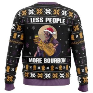 Alternative view of 2025 Less People More Bourbon Marvel Comics Ugly Christmas Sweater