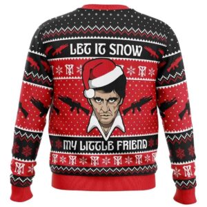 Alternative view of 2025 Let It Snow Scarface Ugly Christmas Sweater