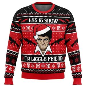 2025 Let It Snow Scarface Ugly Christmas Sweater