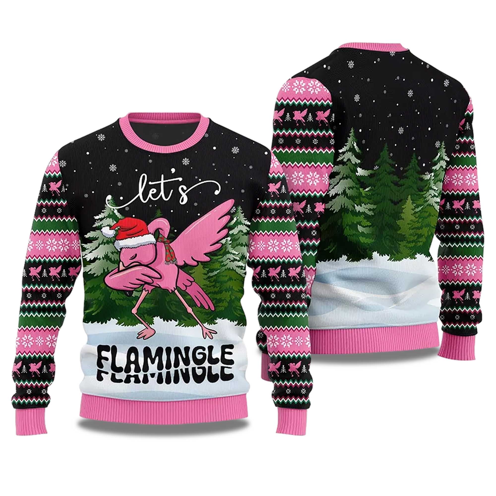2025 Let's Flamingle Ugly Christmas Sweater