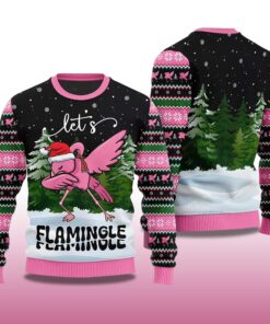 Alternative view of 2025 Let's Flamingle Ugly Christmas Sweater