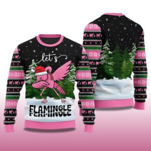 Alternative view of 2025 Let's Flamingle Ugly Christmas Sweater