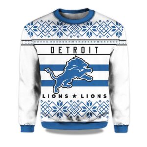 2025 Lions Football Ugly Christmas Sweater