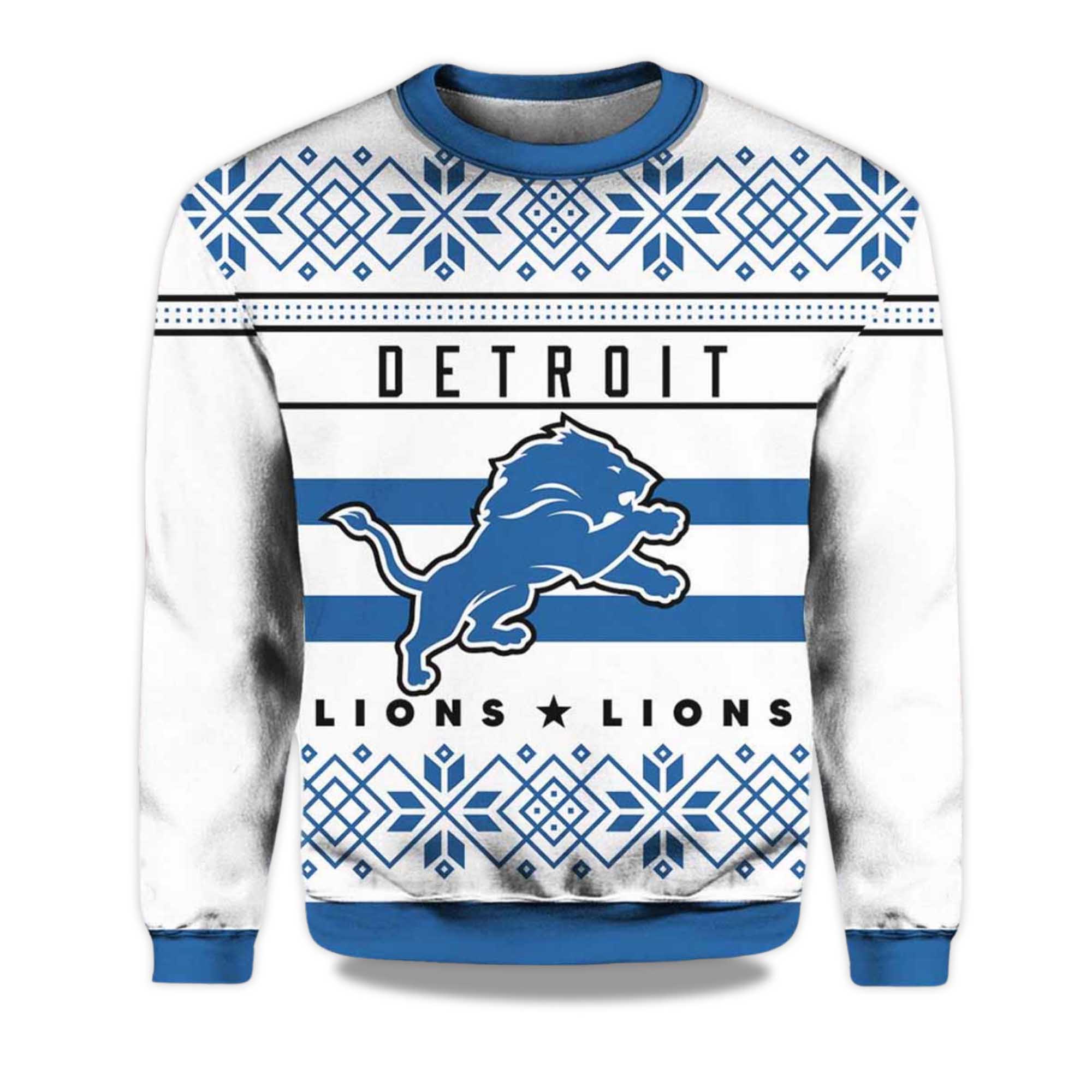 2025 Lions Football Ugly Christmas Sweater