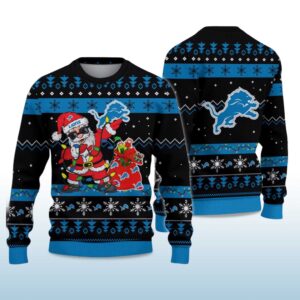 Alternative view of 2025 Lions Santa Claus Ugly Christmas Sweater