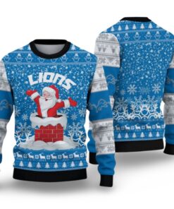 Alternative view of 2025 Lions Santa Ugly Christmas Sweater 