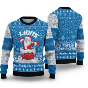 Alternative view of 2025 Lions Santa Ugly Christmas Sweater - Grishko.com