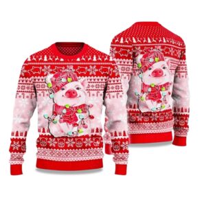 2025 Lovely Pig Reindeer Ugly Christmas Sweater