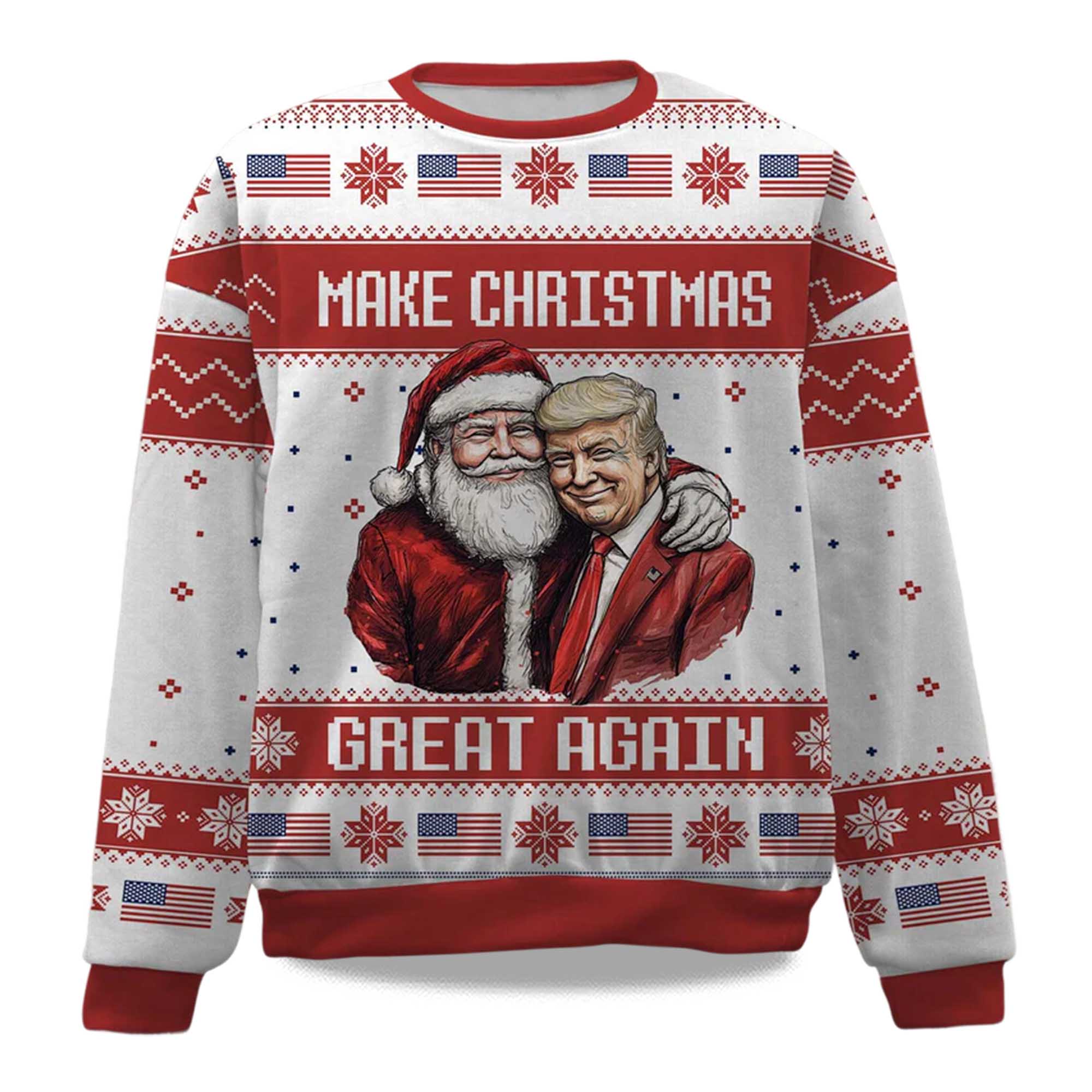 2025 Make Christmas Great Again President Christmas Ugly Sweater