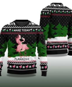 Alternative view of 2025 Make Today Flamazing Flamingo Ugly Christmas Sweater