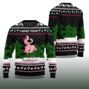 Alternative view of 2025 Make Today Flamazing Flamingo Ugly Christmas Sweater