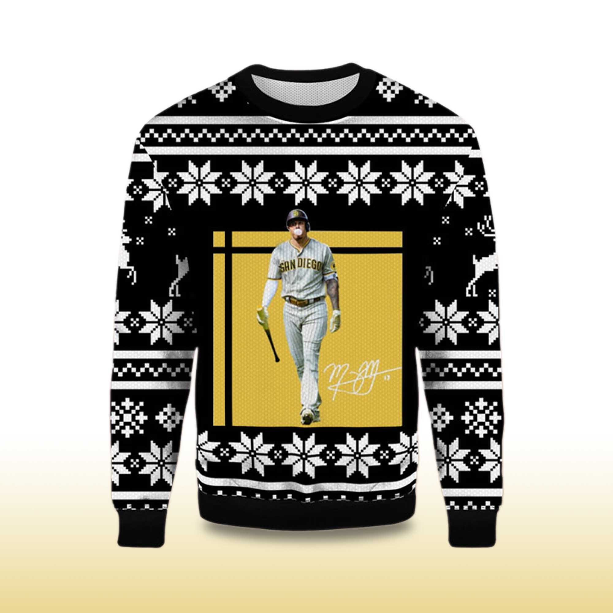 Alternative view of 2025 Manny Machado San Diego Padres Ugly Christmas Sweater
