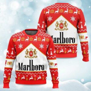 2025 Marlboro Cigarette Ugly Christmas Sweater