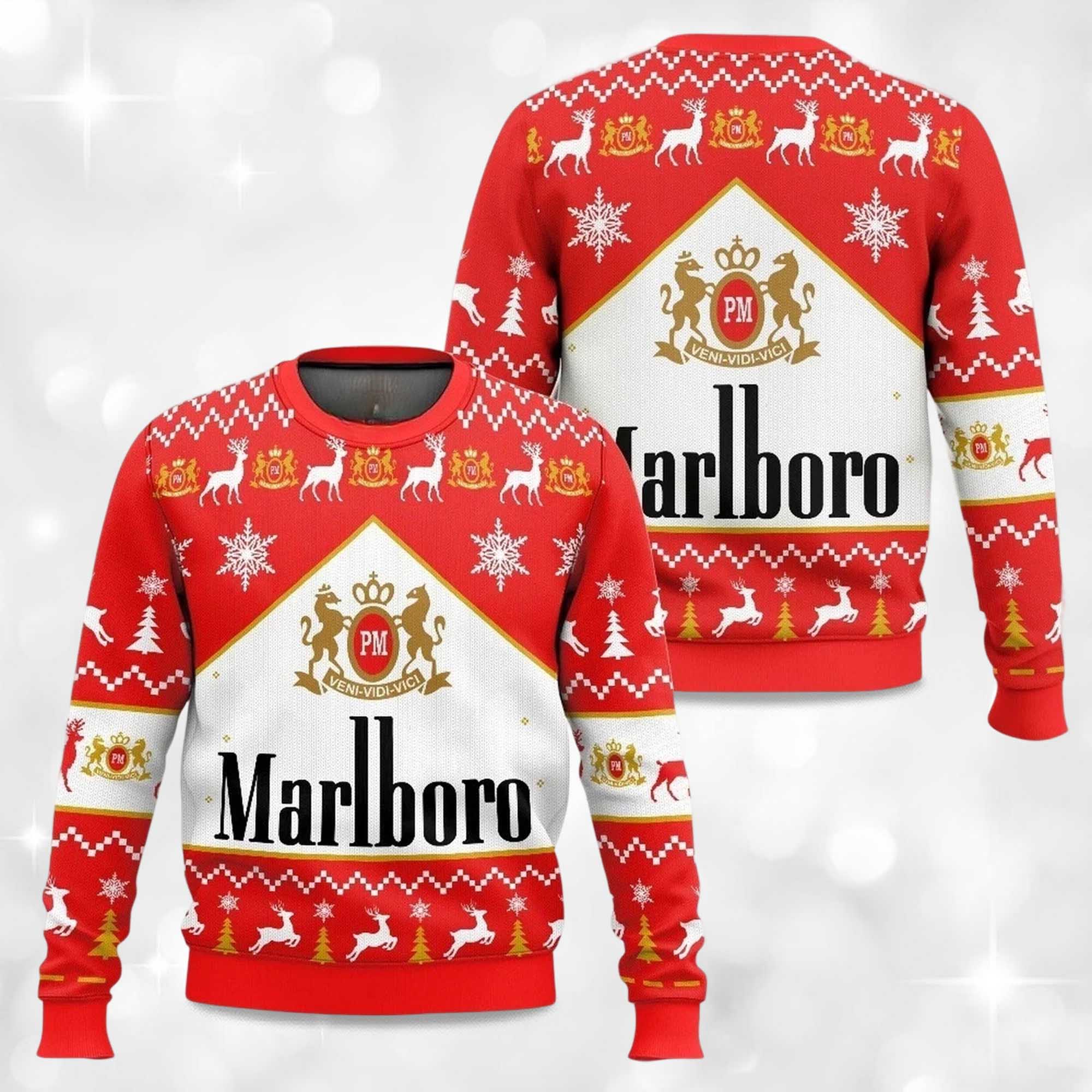 Alternative view of 2025 Marlboro Cigarette Ugly Christmas Sweater