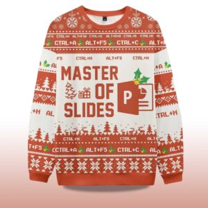 Alternative view of 2025 Master Of Slides Powerpoint Ugly Christmas Sweater
