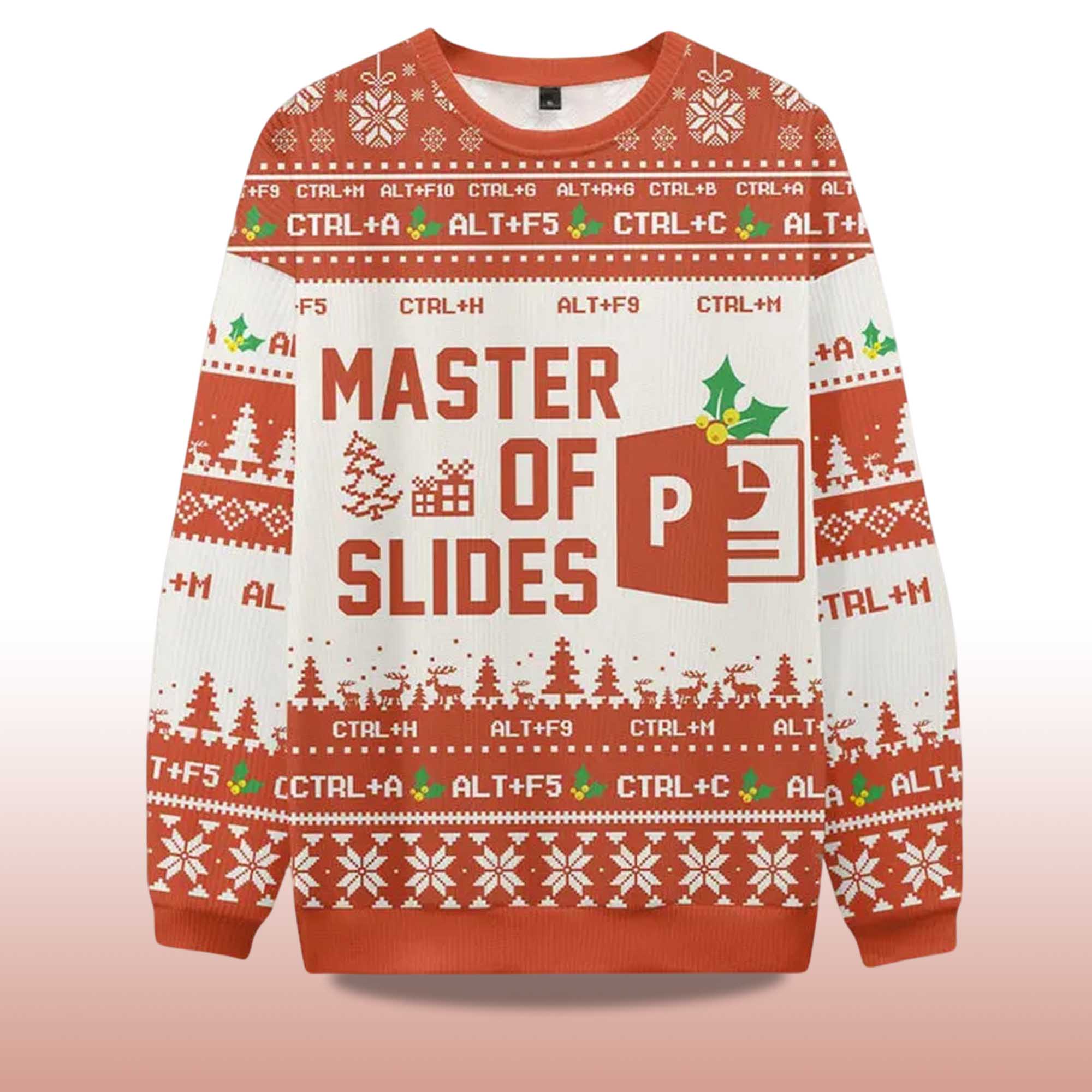 Alternative view of 2025 Master Of Slides Powerpoint Ugly Christmas Sweater