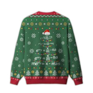 Alternative view of 2025 Math Merry Xmas Tree Green Ugly Christmas Sweater