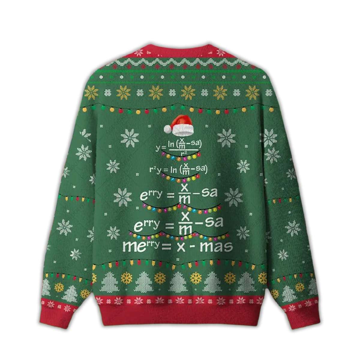 Alternative view of 2025 Math Merry Xmas Tree Green Ugly Christmas Sweater