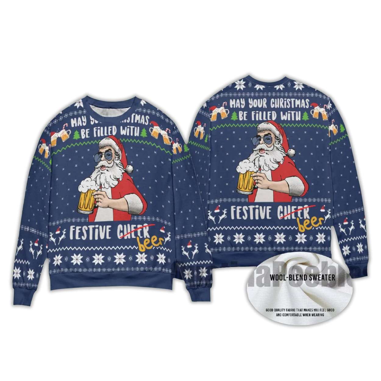 2025 May Your Christmas Be Filled With Festival Beer Christmas Sweater - Image 3