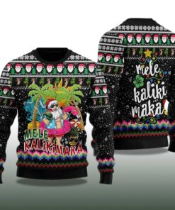 Alternative view of 2025 Mele Kalikimaka Santa Claus Ugly Christmas Sweater