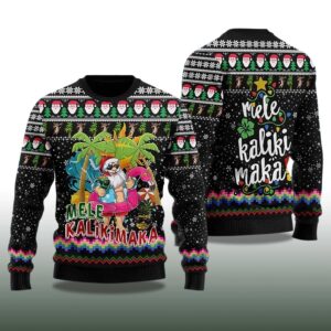 Alternative view of 2025 Mele Kalikimaka Santa Claus Ugly Christmas Sweater