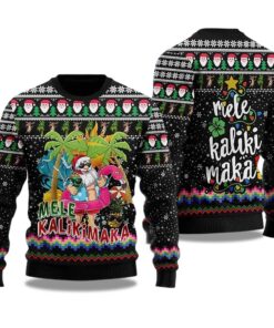 2025 Mele Kalikimaka Santa Claus Ugly Christmas Sweater