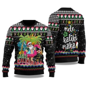 2025 Mele Kalikimaka Santa Claus Ugly Christmas Sweater