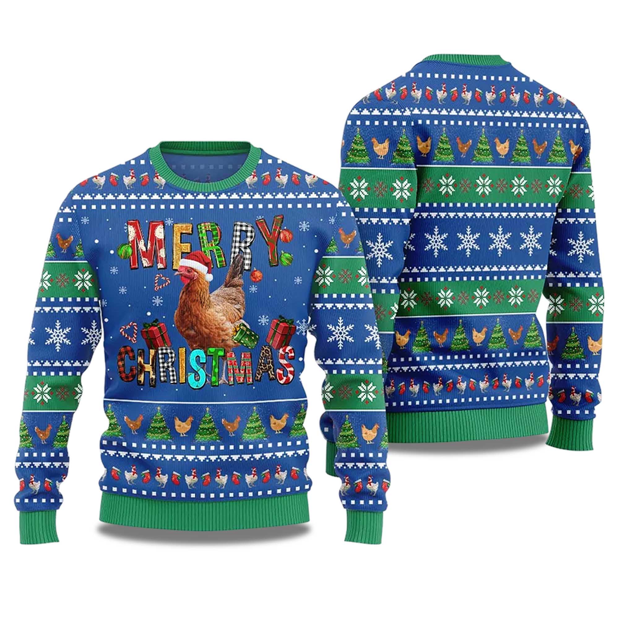 Alternative view of 2025 Merry Christmas Chicken Ugly Christmas Sweater