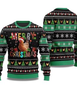 2025 Merry Christmas Chicken Ugly Christmas Sweater