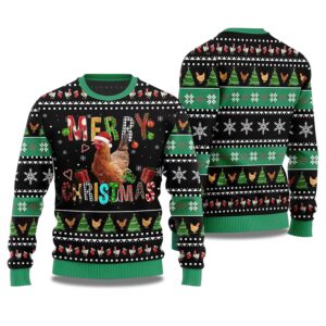 2025 Merry Christmas Chicken Ugly Christmas Sweater