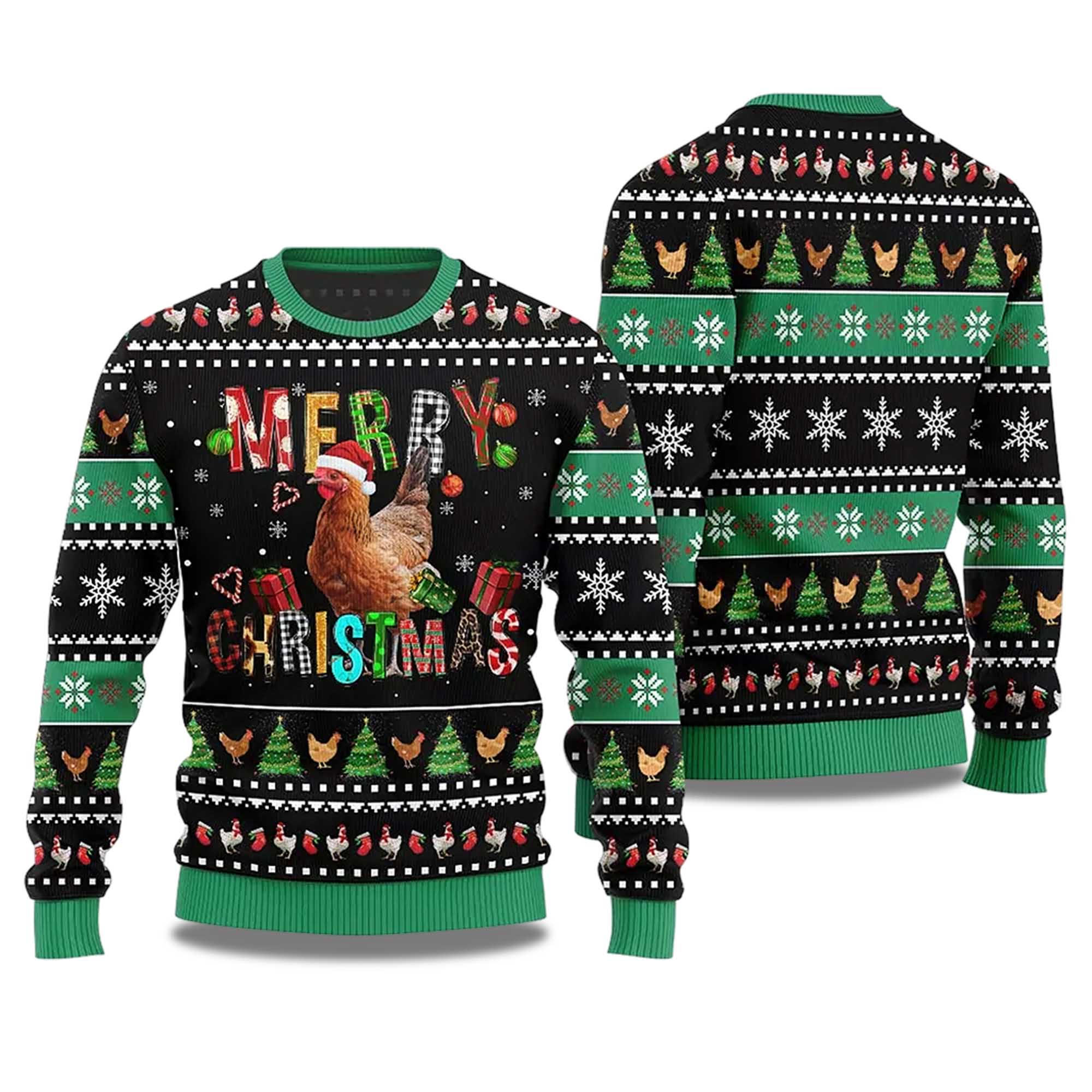 2025 Merry Christmas Chicken Ugly Christmas Sweater