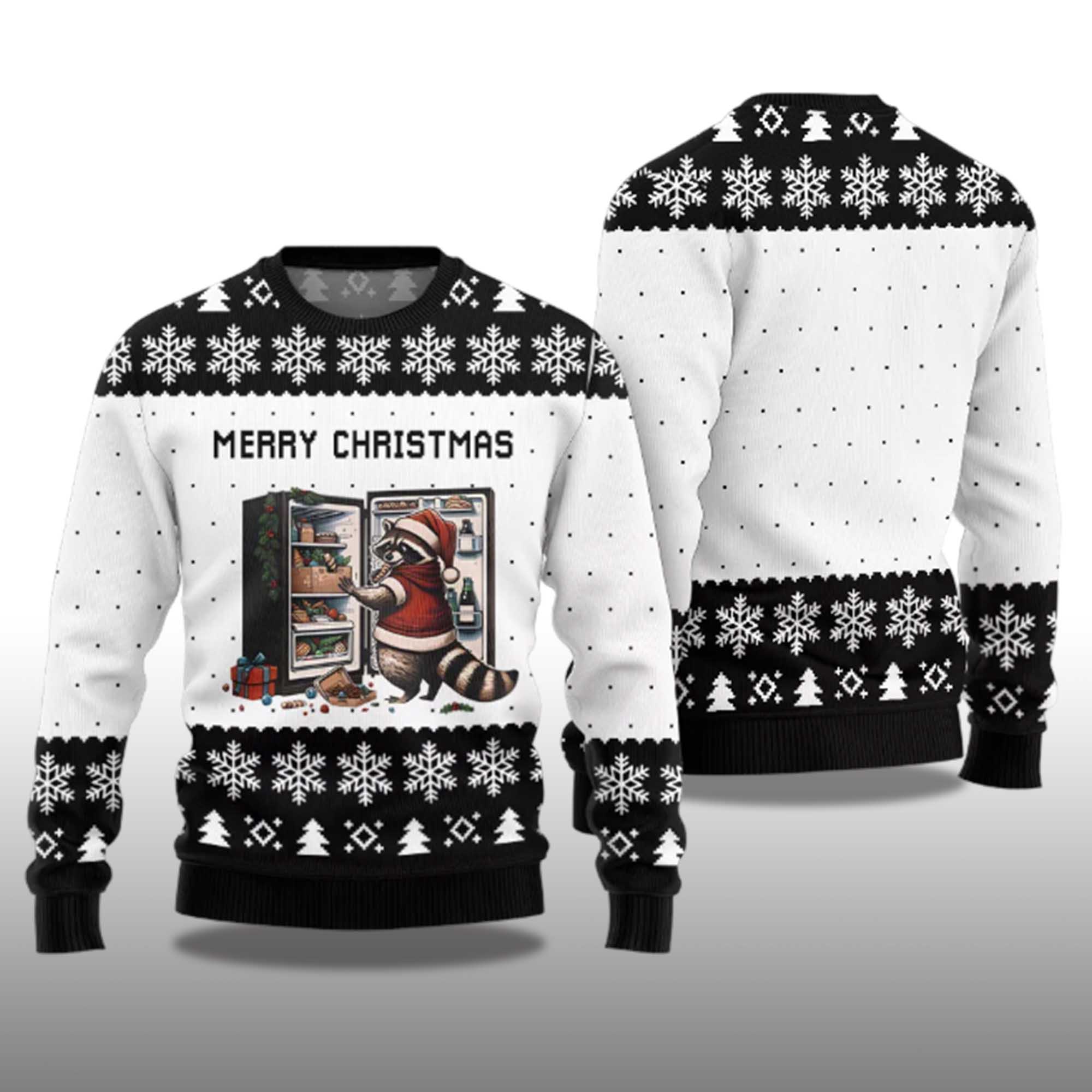 Alternative view of 2025 Merry Christmas Raccoon Ugly Christmas Sweater
