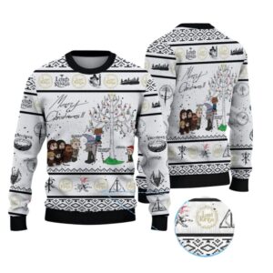 Alternative view of 2025 Merry Christmas The Lord Of The Rings Ugly Sweater - Grishko.com