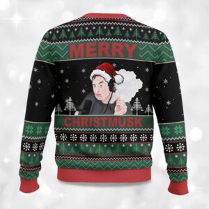 Alternative view of 2025 Merry Christmusk Elon Musk Ugly Christmas Sweater