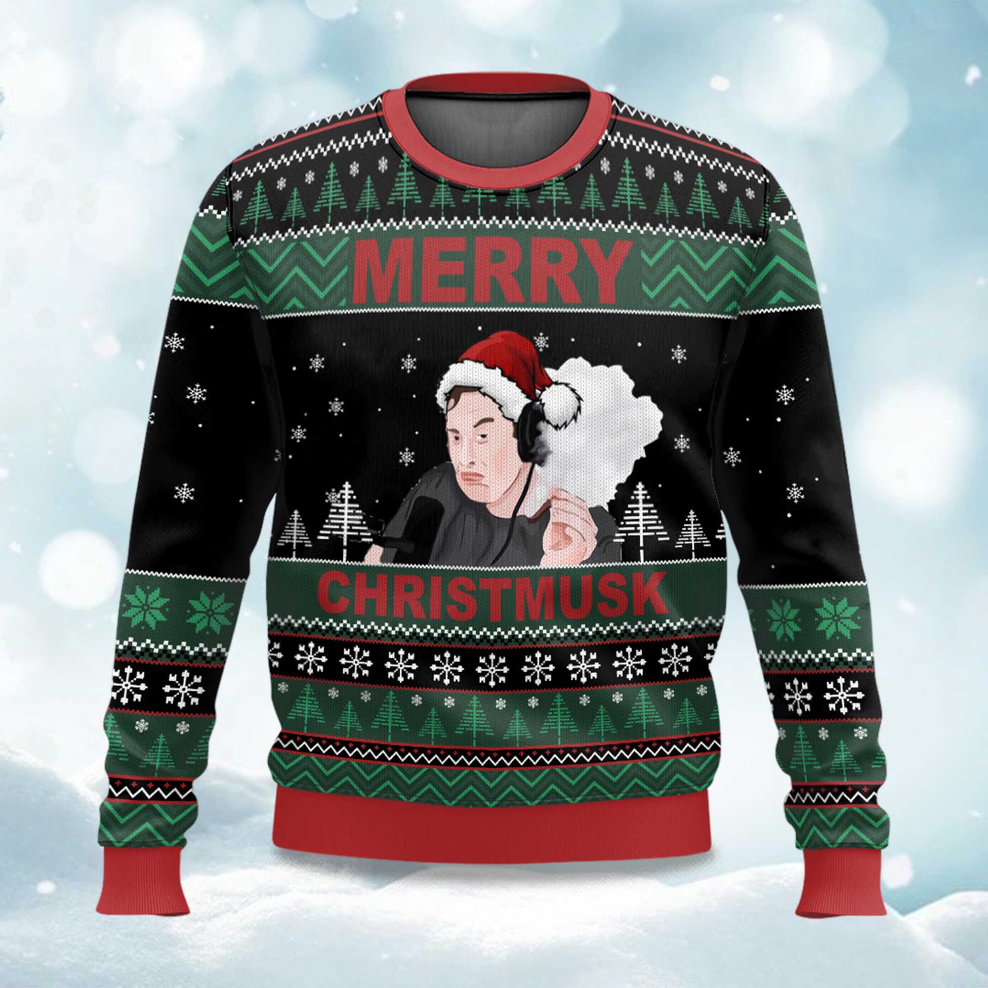 2025 Merry Christmusk Elon Musk Ugly Christmas Sweater