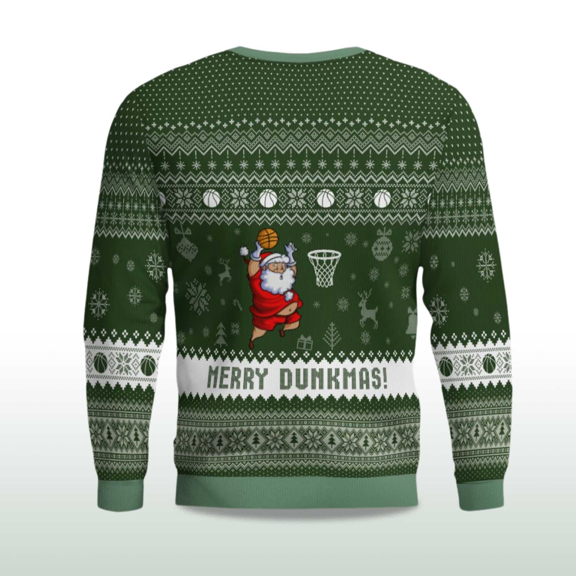 Alternative view of 2025 Merry Dunkmas Basketball Ugly Christmas Sweater
