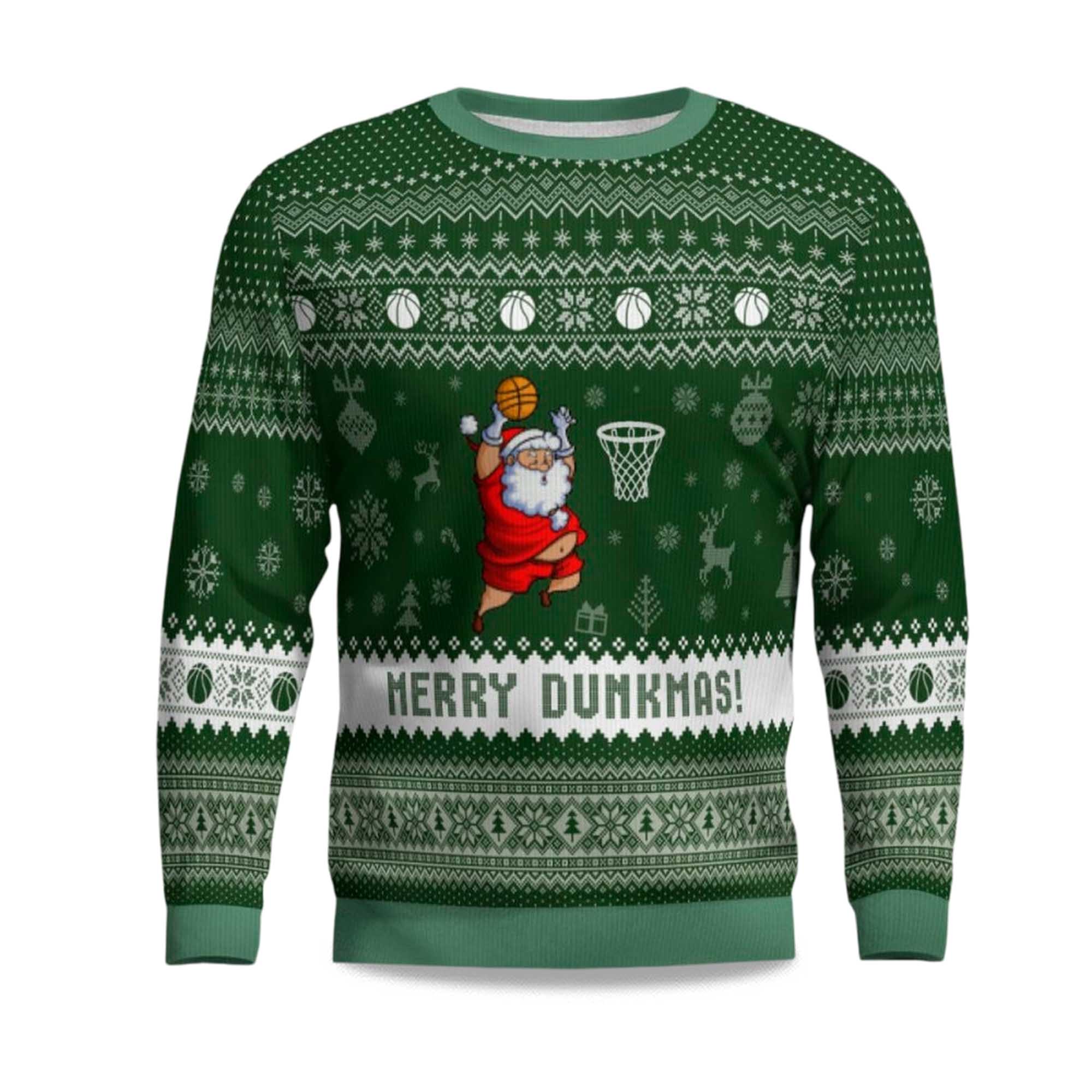 2025 Merry Dunkmas Basketball Ugly Christmas Sweater