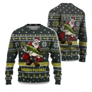 2025  Merry Fishmas Ugly Christmas Sweater