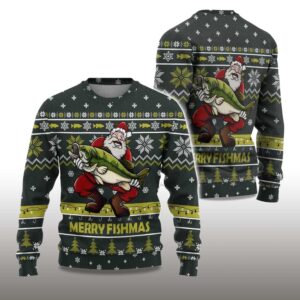 Alternative view of 2025  Merry Fishmas Ugly Christmas Sweater