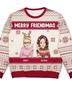 2025 Merry Friendmas Personalized Ugly Christmas Sweater