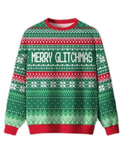 2025 Merry Glitchmas Ugly Christmas Sweater
