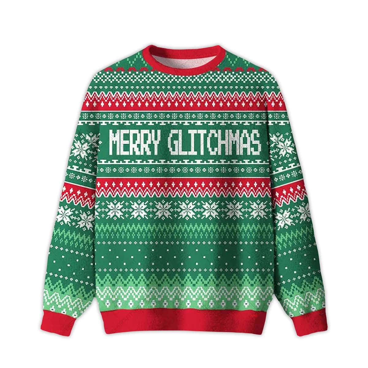 2025 Merry Glitchmas Ugly Christmas Sweater
