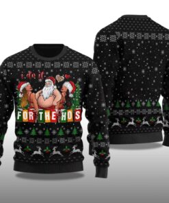Alternative view of 2025 Merry I Do It For The Hos Santa Ugly Christmas Sweater