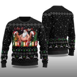 Alternative view of 2025 Merry I Do It For The Hos Santa Ugly Christmas Sweater